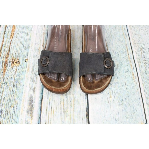 LL Bean Navy Blue Suede Slip on Slide Sandals Slippers Size 7 - Picture 5 of 9